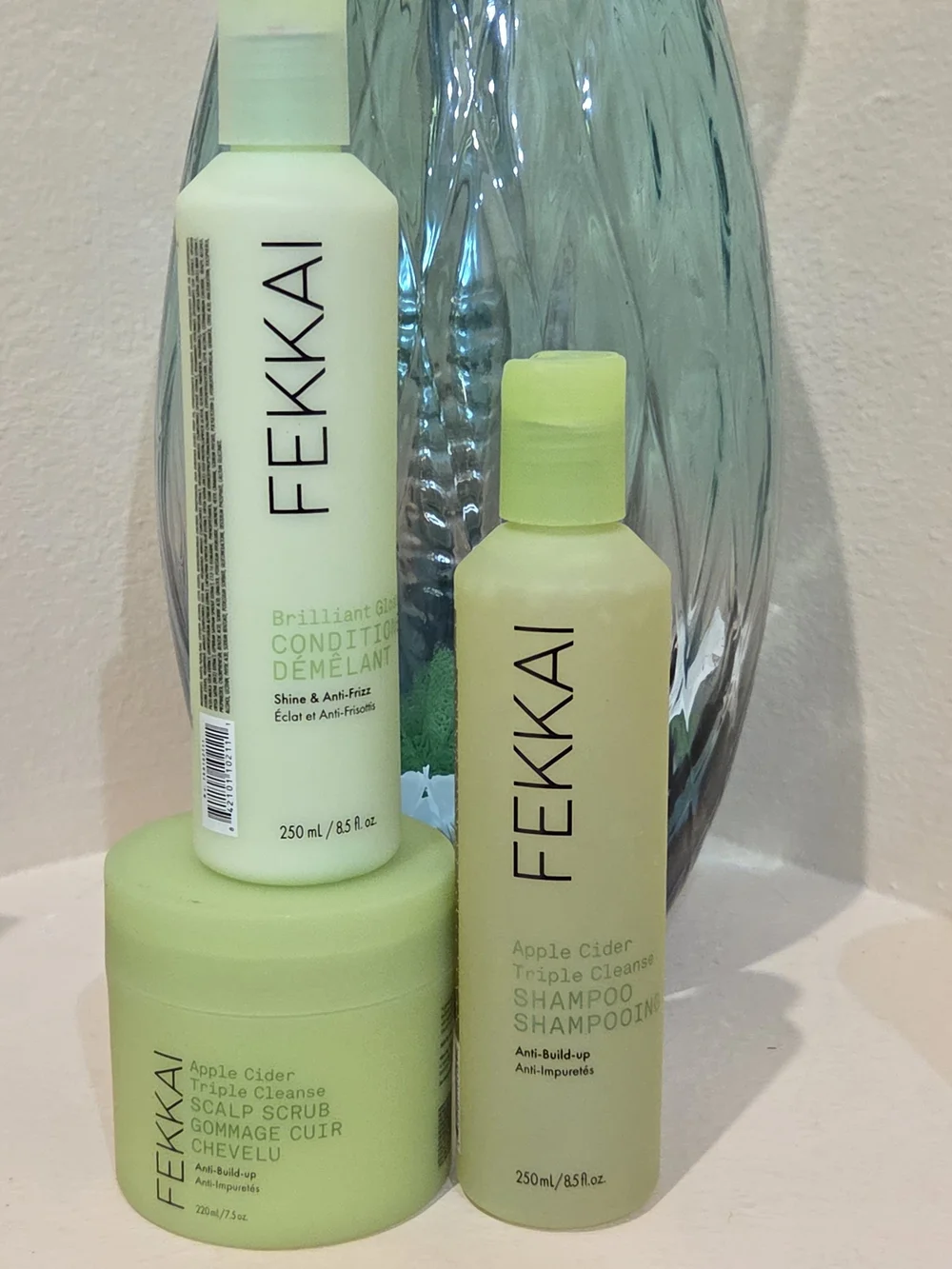 Fekkai Apple Cider Triple Cleanse Shampoo & Brilliant Gloss Conditioner Set 8.5